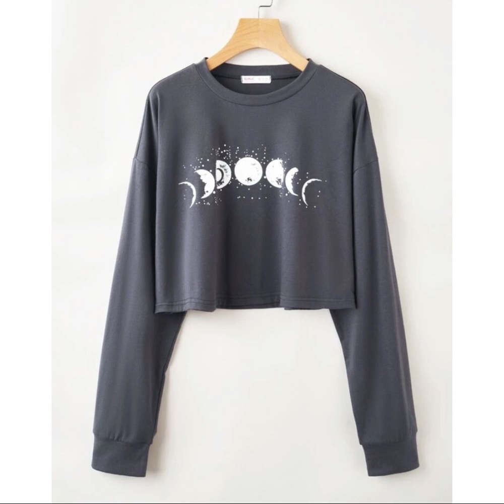 Moon Phases Cropped Long Sleeve